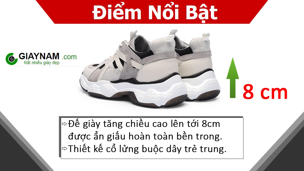 Giày cao thể thao cho nam màu trắng